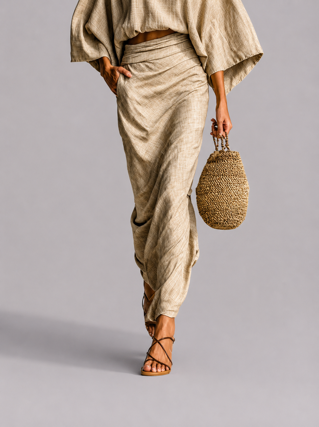 JULIANA | Conjunto de falda de algodón y lino