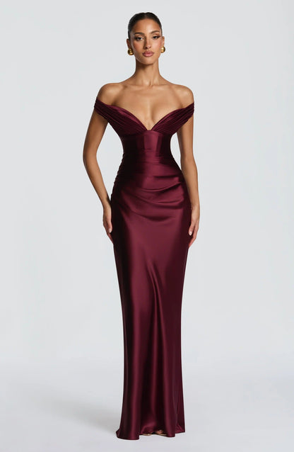 LISA-MARIE | Vestido largo con espalda corsé